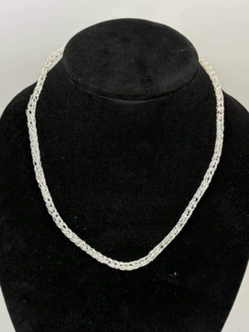 Artisan Hand Woven Sterling Silver Viking Knit Chain Necklace 18" Cone S-Clasp